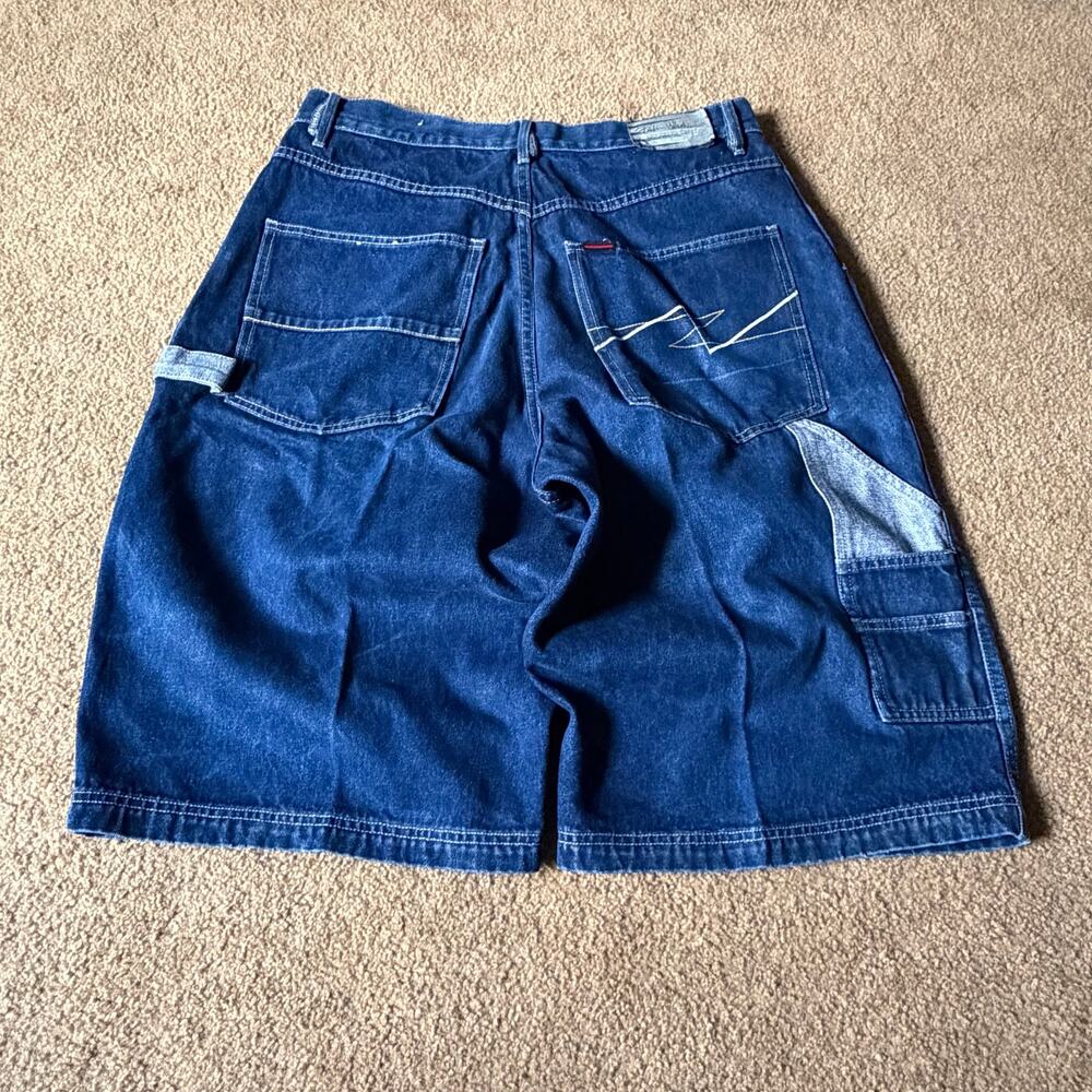 Vintage Y2K FUBU Skater Carpenter Denim Shorts Mens 33 Blue Baggy Hip Hip Jorts